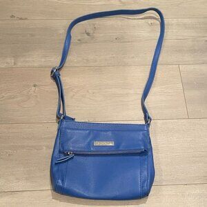 Blue Liz Claiborne Leather Crossbody Bag
